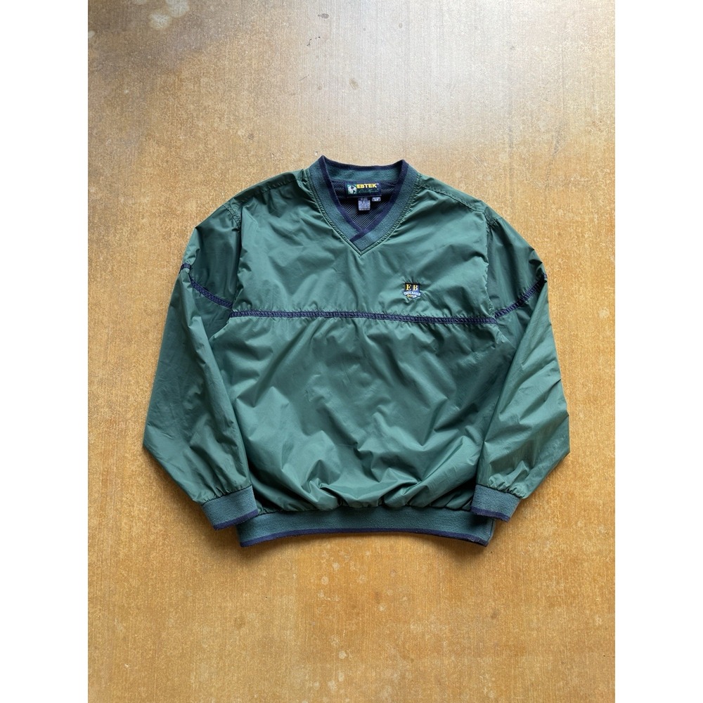 VTG 90s Eddie Bauer EBTEK Golf V-Neck Windbreaker Nylon Windshirt Sweater (M)